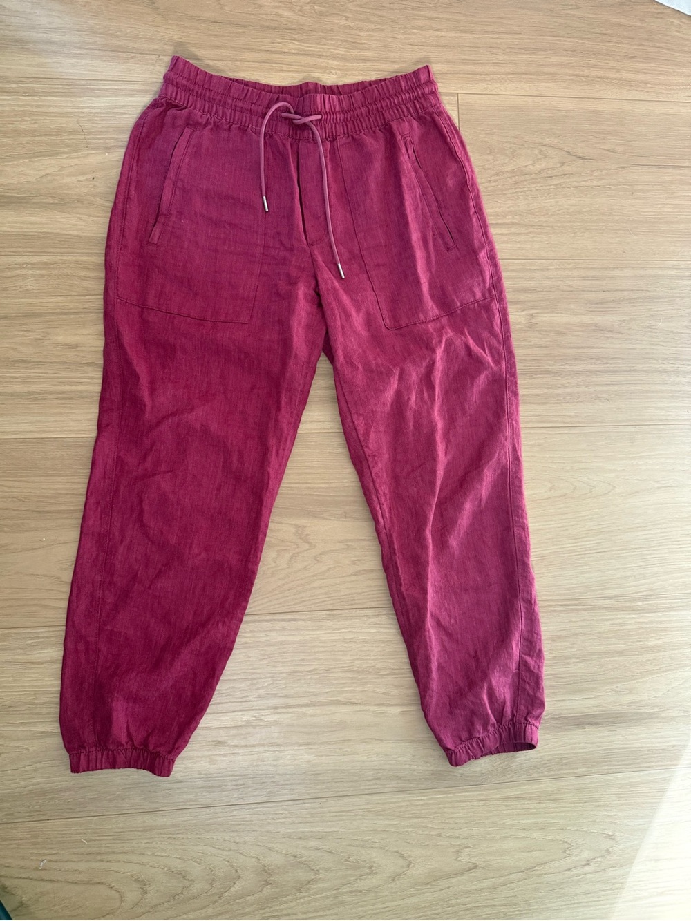 Athleta Women's Cropped Jogger Pants in Deep Berry